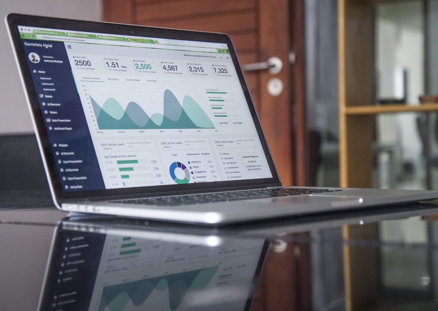 Website design on laptop screen