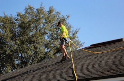 Roofer on roof